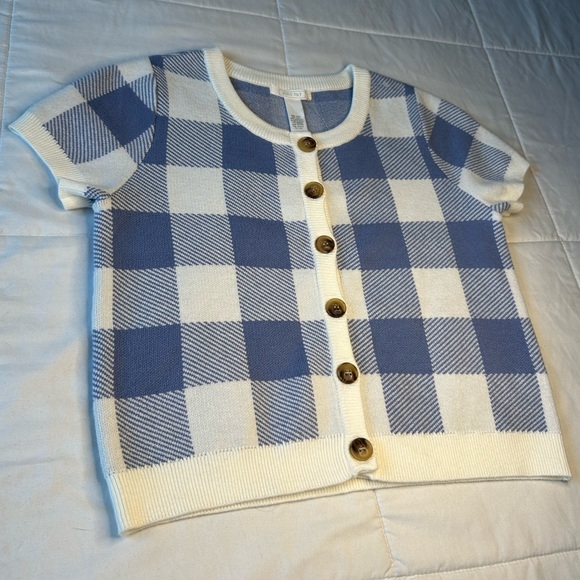 FULL TILT | Plaid Gingham BF Sweater | Size: L - Picture 5 of 10